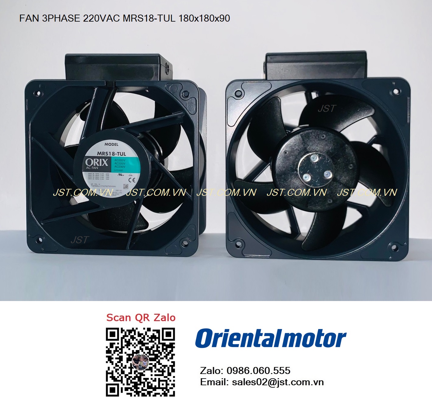 Oriental Fan MRS18-TUL 3phase 220VAC 2850rmp 180x180x90